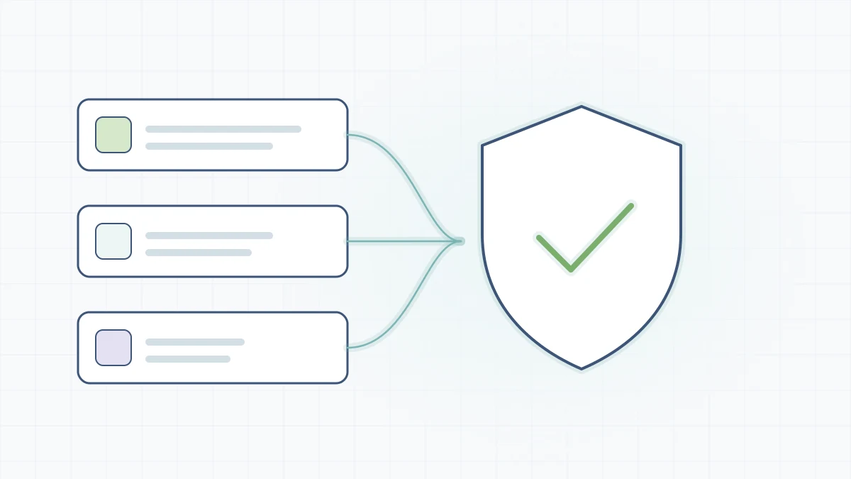 Three listed download sources next to a green shield with a check mark