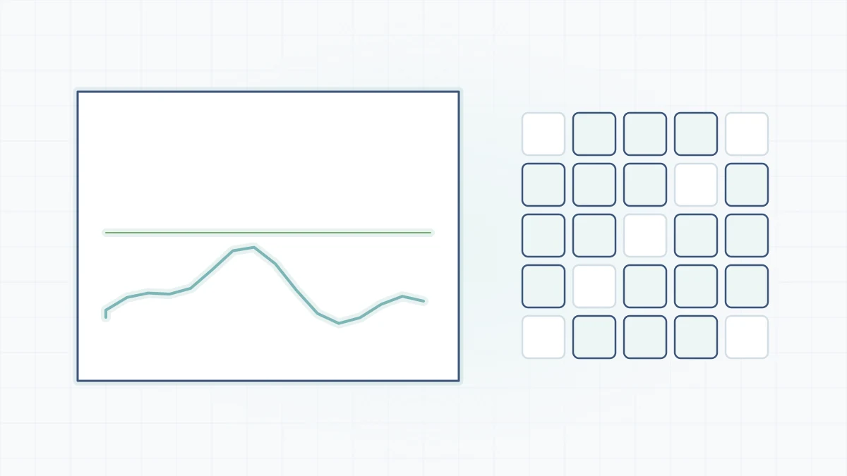 A speed gauge beside a grid of generated chunks