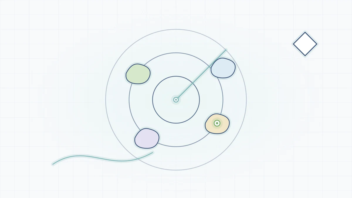 Hand-drawn style biome map with a dotted trail and a compass